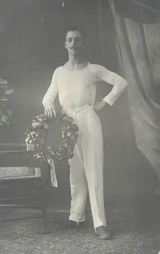 Annonymous sportman vintage real photo postcard hannover Germany 1911
