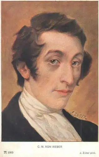 German composer, conductor, virtuoso pianist, guitarist, and critic Carl Maria von Weber artist J. Zuber