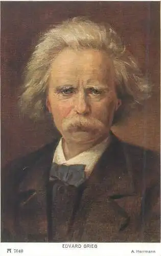 Norwegian composer and pianist Edvard Grieg portrait by A. Hermann