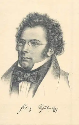 Austrian composer Franz Schubert - Portrait / Drawing