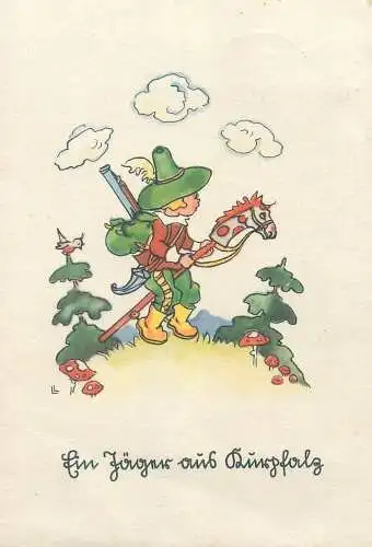 Postcard fantasy Drawn children artist LIESEL LAUTERBORN