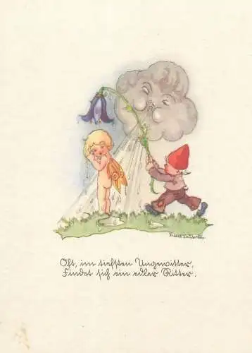 fantasy Postcard Drawn children artist LIESEL LAUTERBORN