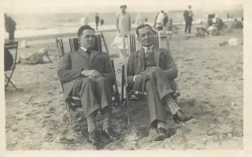 Broadstairs beach gentlemen social history photo postcard