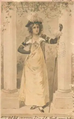 Litho 1903 postcard woman costume