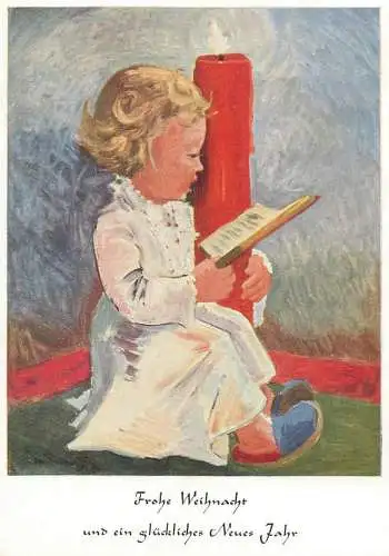 Drawn children caricature signed Arnulf Munde gemalt Postcard Frohe Weihnacht und ein gluckliches Neues Jahr angel