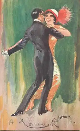 Usabal signed dancing couple 1915