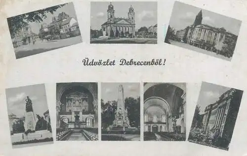Europe Hungary Debrecen Udvozlet Debrecenbol multi view postcard