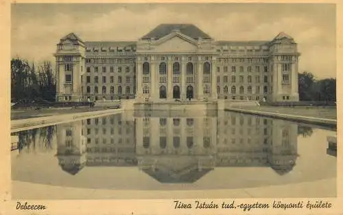 Europe Hungary Debrecen Stephen Tisza university postcard