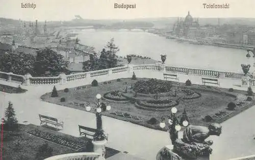 Europe Hungary Budapest Latkep Totalansicht panorama postcard