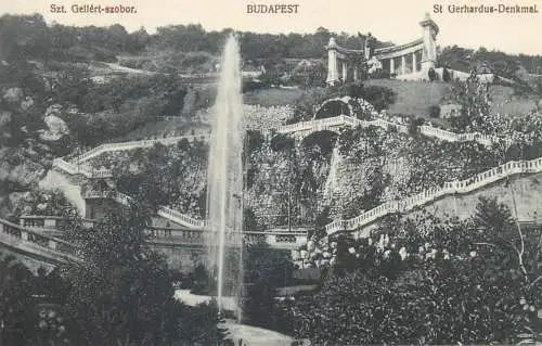 Europe Hungary Budapest Szt. Gellert szobor fountain postcard