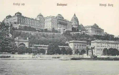 Europe Hungary Budapest Kiraly var Konigl. burg Buda castle postcard