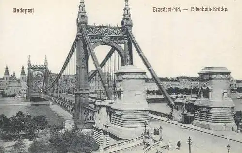 Europe Hungary Budapest Erszebet hid Elisabeth bridge postcard