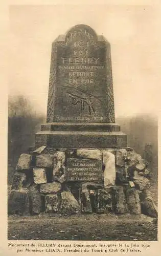 Military Monument de Fleury devant Douaumont Great War WW1 1934 postcard