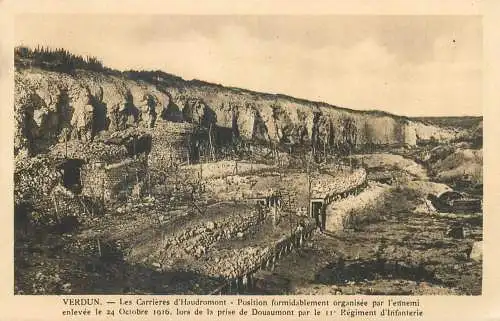 Military Verdun memorial Great War WW1 les carrieres d'Haudromont 1916 postcard