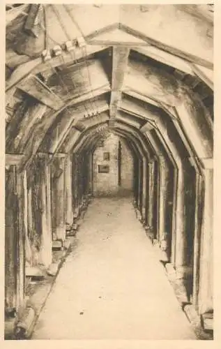 Military Fort de Vaux partie de la galerie centrale consolidee par les Allemands postcard