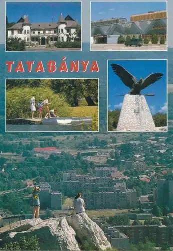 Europe Hungary Tatabanya eagle statue multi view postcard