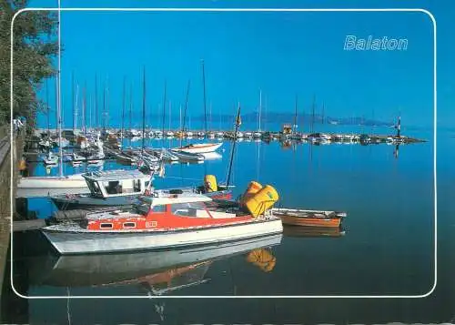 Europe Hungary Balaton harbour yacht sailboat postcard