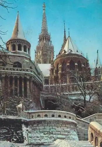 Europe Hungary Budapest fisherman's bastion 1969 postcard