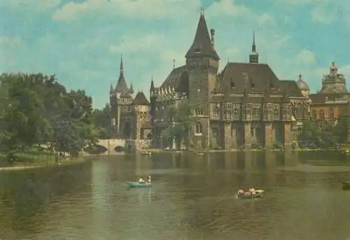 Europe Hungary Budapest VajdaHunyad castle agricultural museum 1962 rowboat postcard