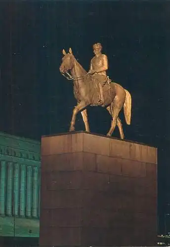 Europe Finland Helsinki Mannerheim statue postcard