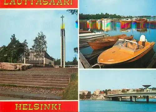 Europe Finland Helsinki Lauttasaari Drumso fishing boat postcard