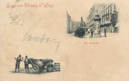Gruss aus Venedig in Wien 1899 Graben