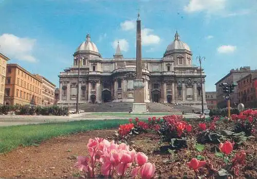 Europe Italy Rome St Maria Maggiore basilica and obelisc postcard