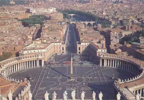 Europe Italy Rome St. Peter square aerial postcard
