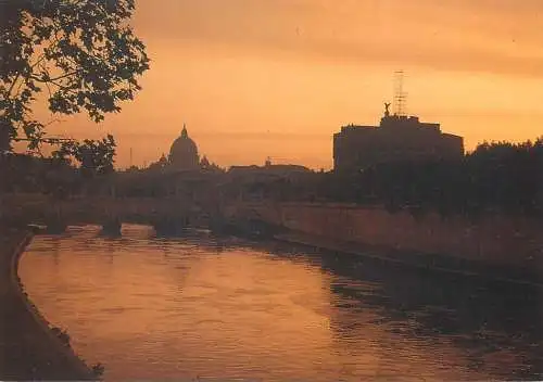 Europe Italy Rome St. Angelo Bridge and castle  postcard