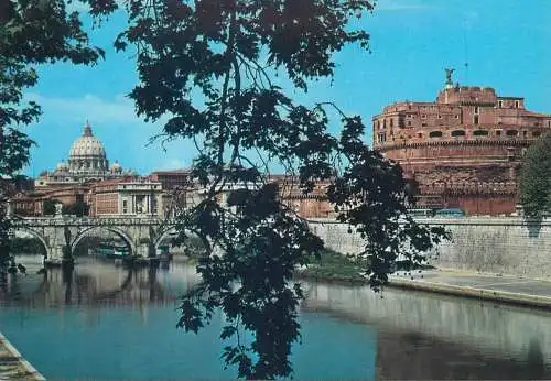 Europe Italy Rome Sant'Angelo bridge and castle postcard