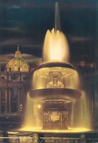 Europe Italy Rome St. Peter's square fountain postcard