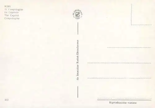 Europe Italy Rome The capitol clocktower postcard