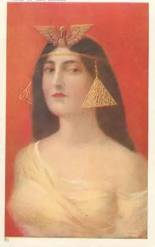 Painting Cleopatra portrait large earrings Postcard