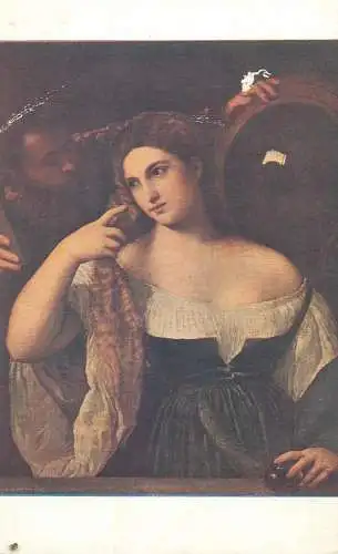 Painting Vecelli dit le Titian Alphonse de Ferrare et Leure de Dianti Louvre Museum Postcard