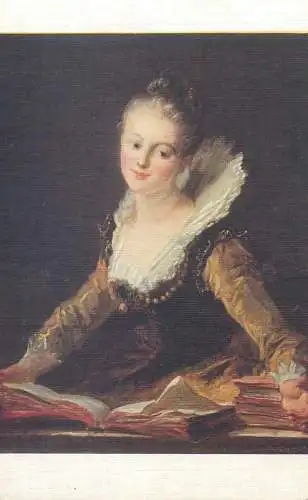 Painting J H Fragonard the study Louvre museum Postcard