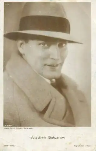 Movie Film start actors Wladimir Gaidarow hat postcard