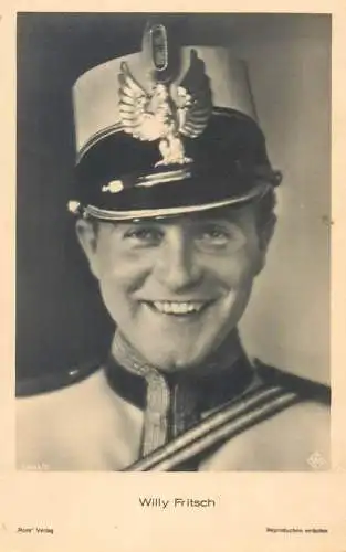 Movie Film start actors Willy Fritsch officer uniform postcard