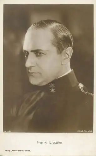Movie Film start actors Harry Liedtke military uniform postcard