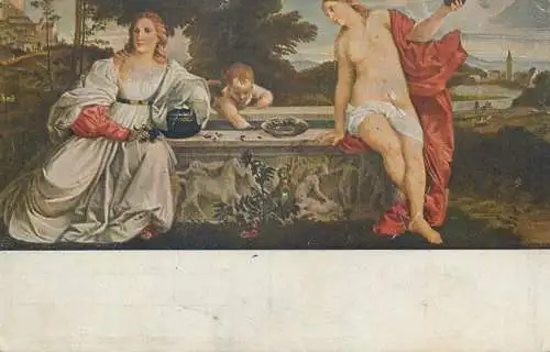 Illustrators postcard l'amour de terre et de ciel religious scene