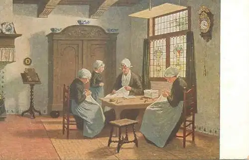 Illustrators postcard Constant Artz Im hollandischen Waisenhaus