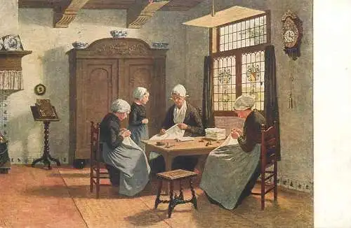 Illustrators postcard Constant Ariz Im Hollandischen Waisenhaus 1918