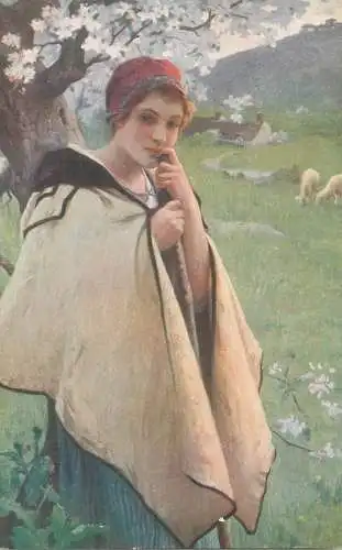 Illustrators postcard Salon de Paris C.A. Lenoir the sheperdess Pasterka