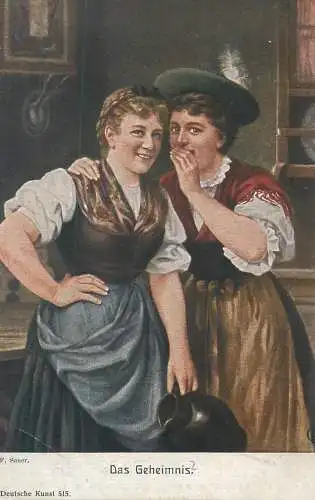 Illustrators postcard Das Geheimnis F. Sauer Deutsche Kunst