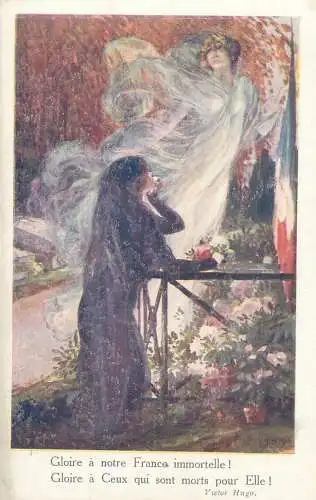 Illustrators postcard Gloire a notre France immortelle Victor Hugo