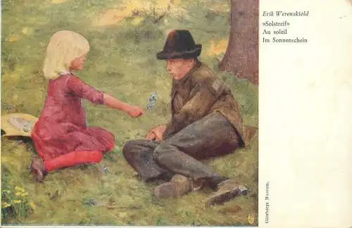 Illustrators postcard Erik Werenskiold au soleil