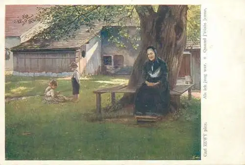 Illustrators postcard Carl Zewy Quand j'etais jeune Als ich jung war Wien
