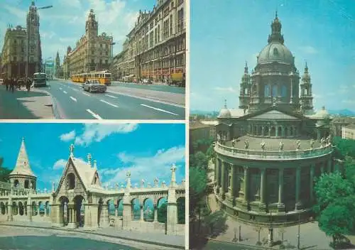 Europe Hungary Budapest multi view 1971 postcard