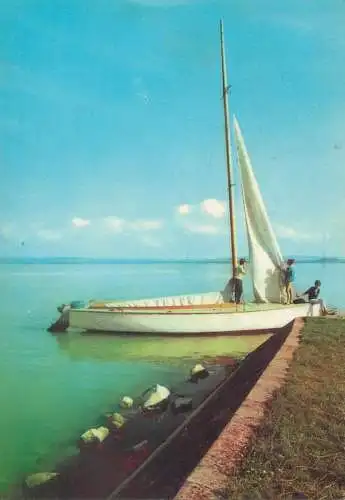 Europe Hungary Balaton sailship yacht Balaton stamp 1970 postcard