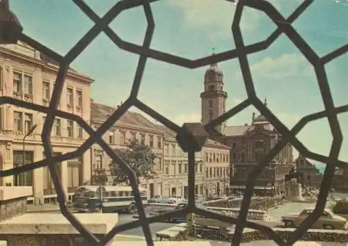 Europe Hungary Pecs 1966 Szechenyi square postcard