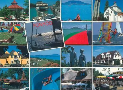 Europe Hungary Fonyod multi view water sports 2003 postcard